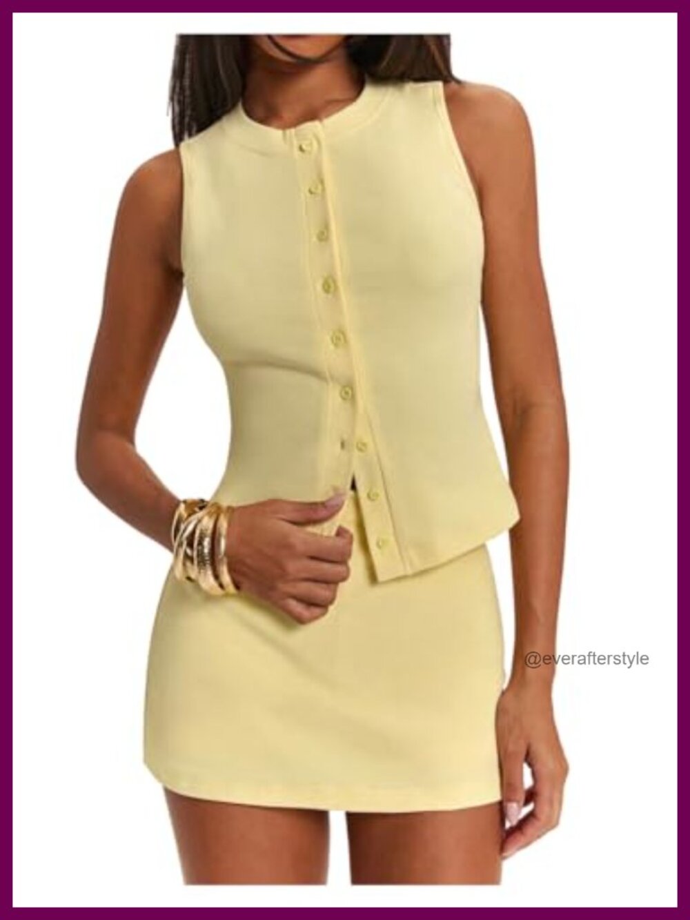 SOLY HUX Women's 2 Piece Skirt Set Sleeveless Slim Fit Summer Casual Skort Set